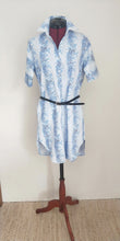Blue Vertical Garden Shirt Dress - S