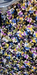 Olive, yellow, purple and blue floral - Small