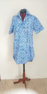 Vibrant Blue Shirt Dress - M