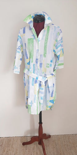 Watercolour Brushstrokes Shirt Dress - L