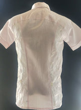 Soft pink linen with satin embroidery - Small